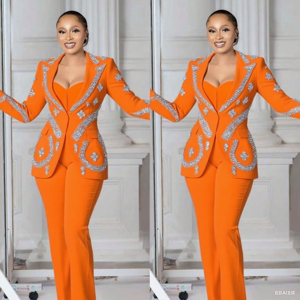 Women'S Formal Wear For A Wedding Guest - Luxury Women Pants Suits 2 Pcs