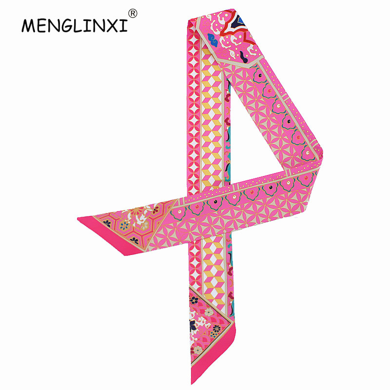 Scarf Silk Neck - New Geometric Floral Print Silk Scarf