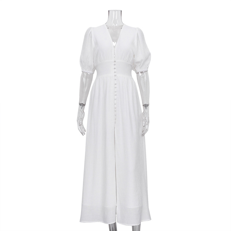 Women Formal Wear Trends - Shpmishal Women's Elegant Midi Dress Puff