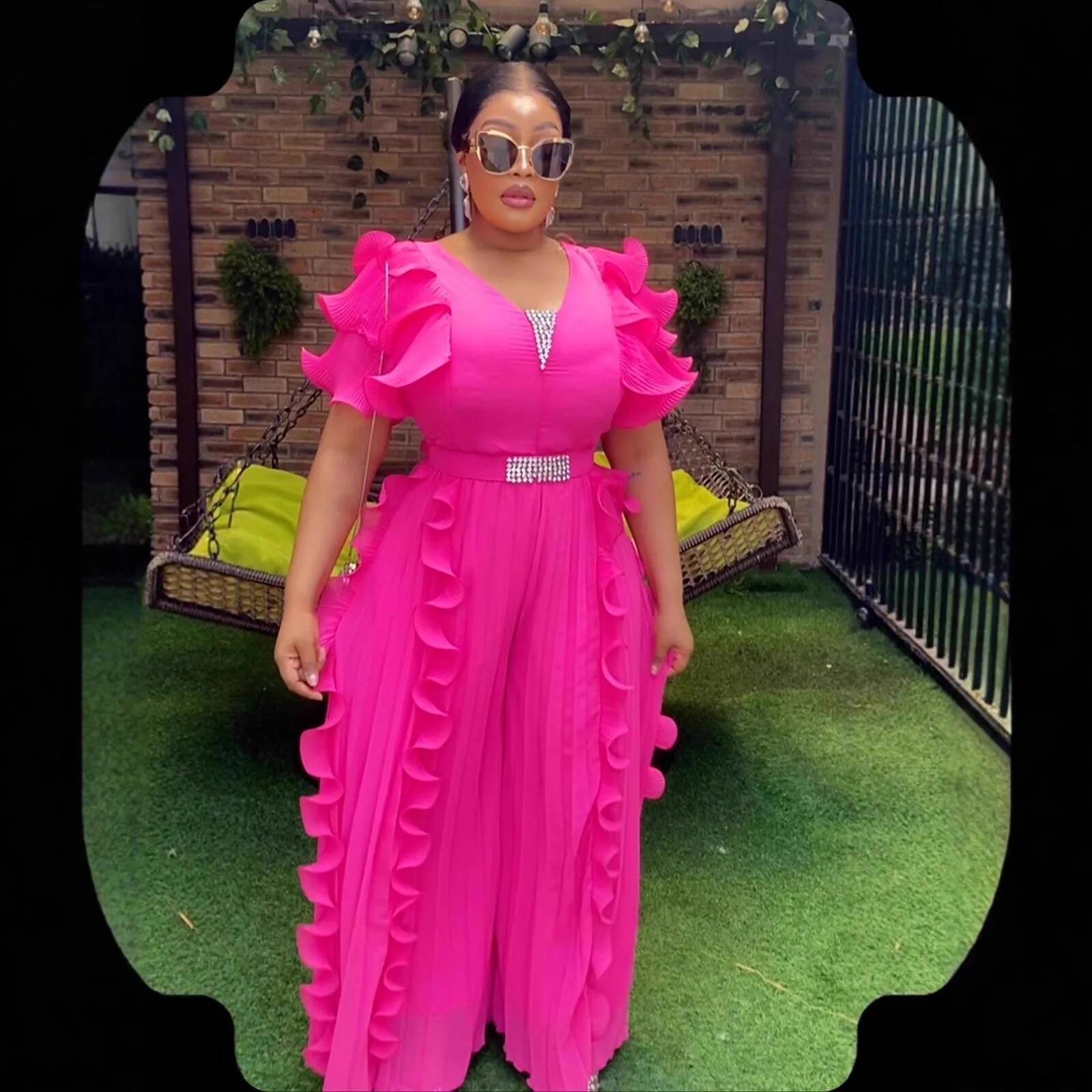 Plus Size Women's V-neck Ruffl - Women Formal Wear For Summer recensie en prijs