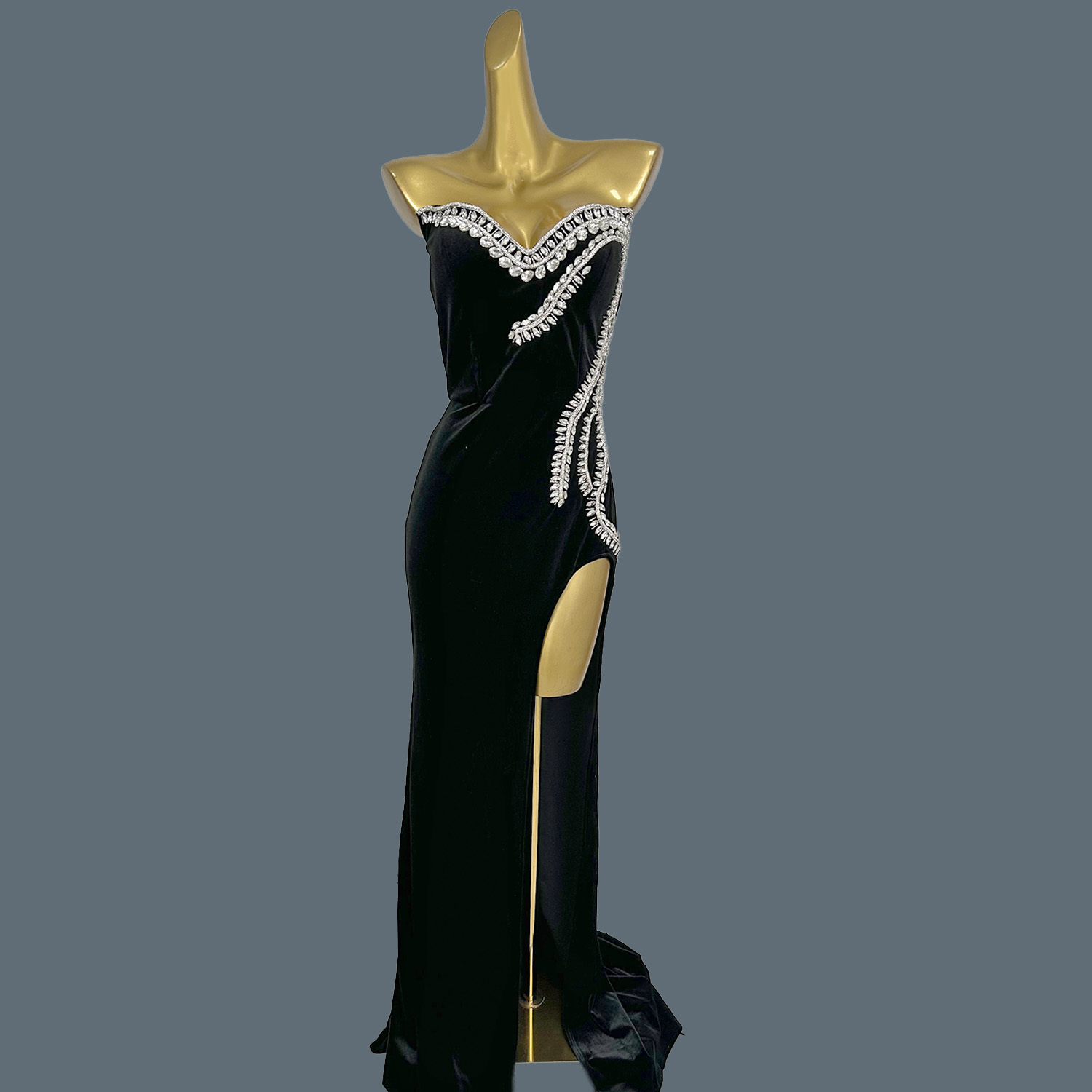 Black Velvet Floor-length Dres - Women Formal Wear Photoshoot recensie en prijs