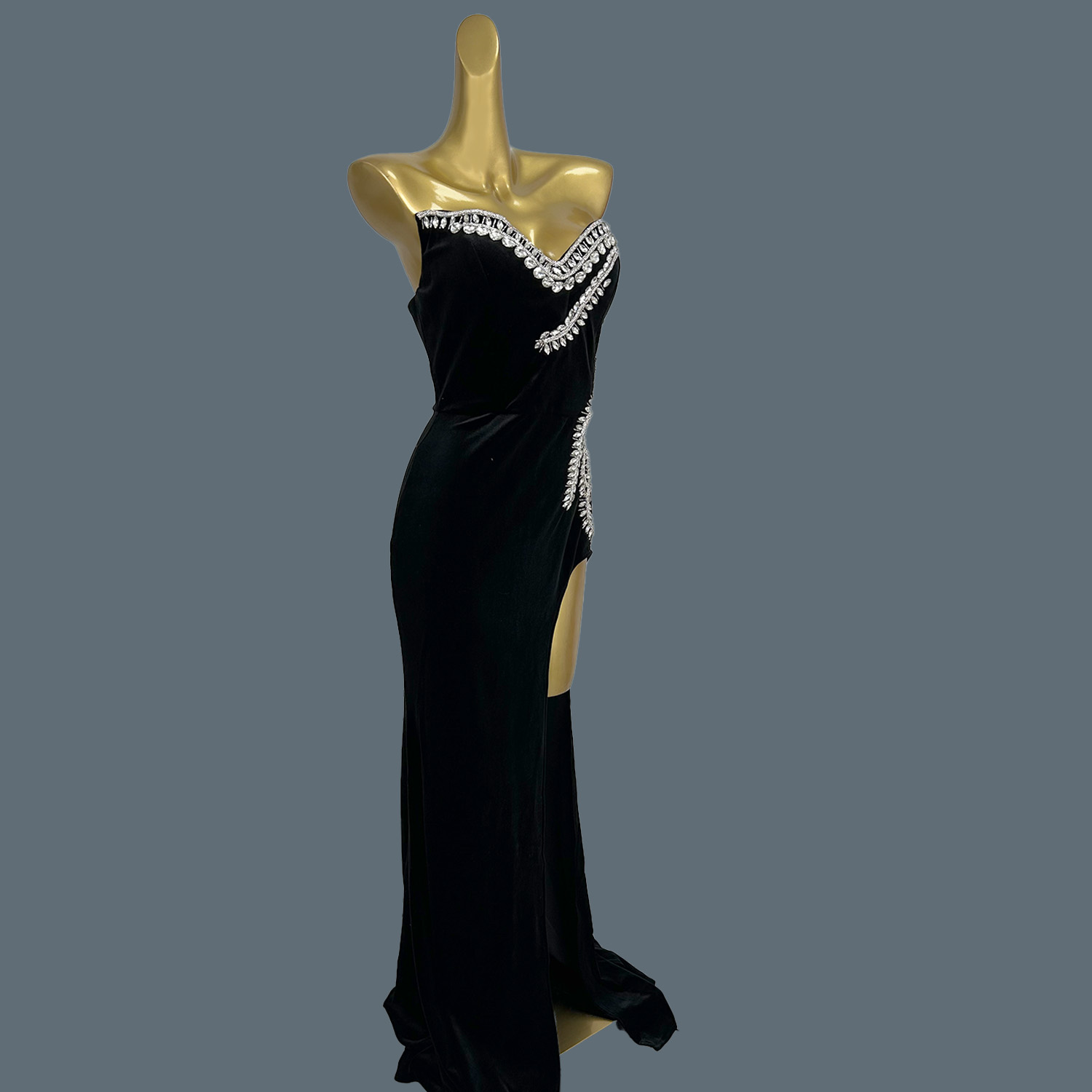 Black Velvet Floor-length Dres - Women Formal Wear Photoshoot recensie en prijs