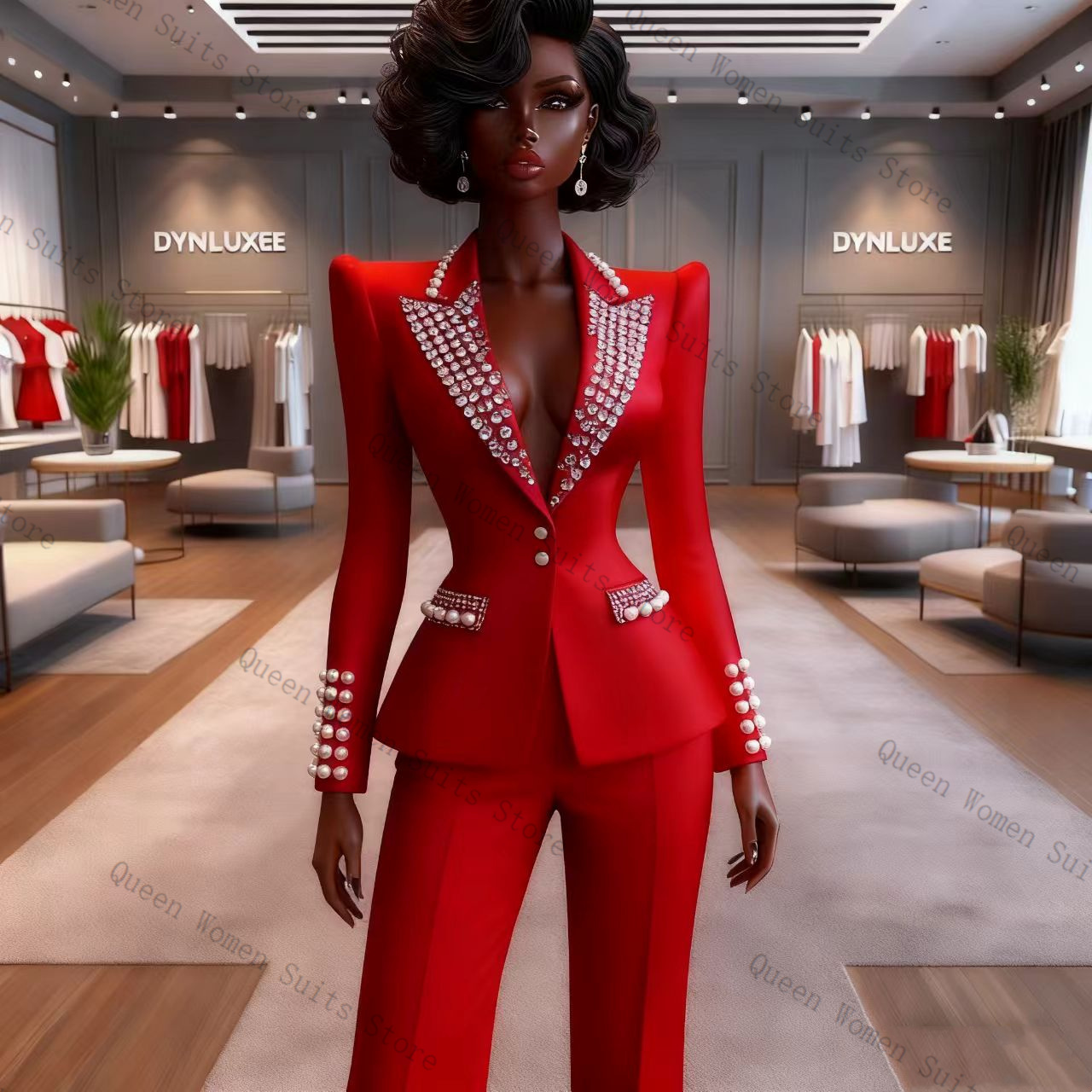 Pearls Red Women Suit Pants Se - Women'S Red Formal Wear recensie en prijs