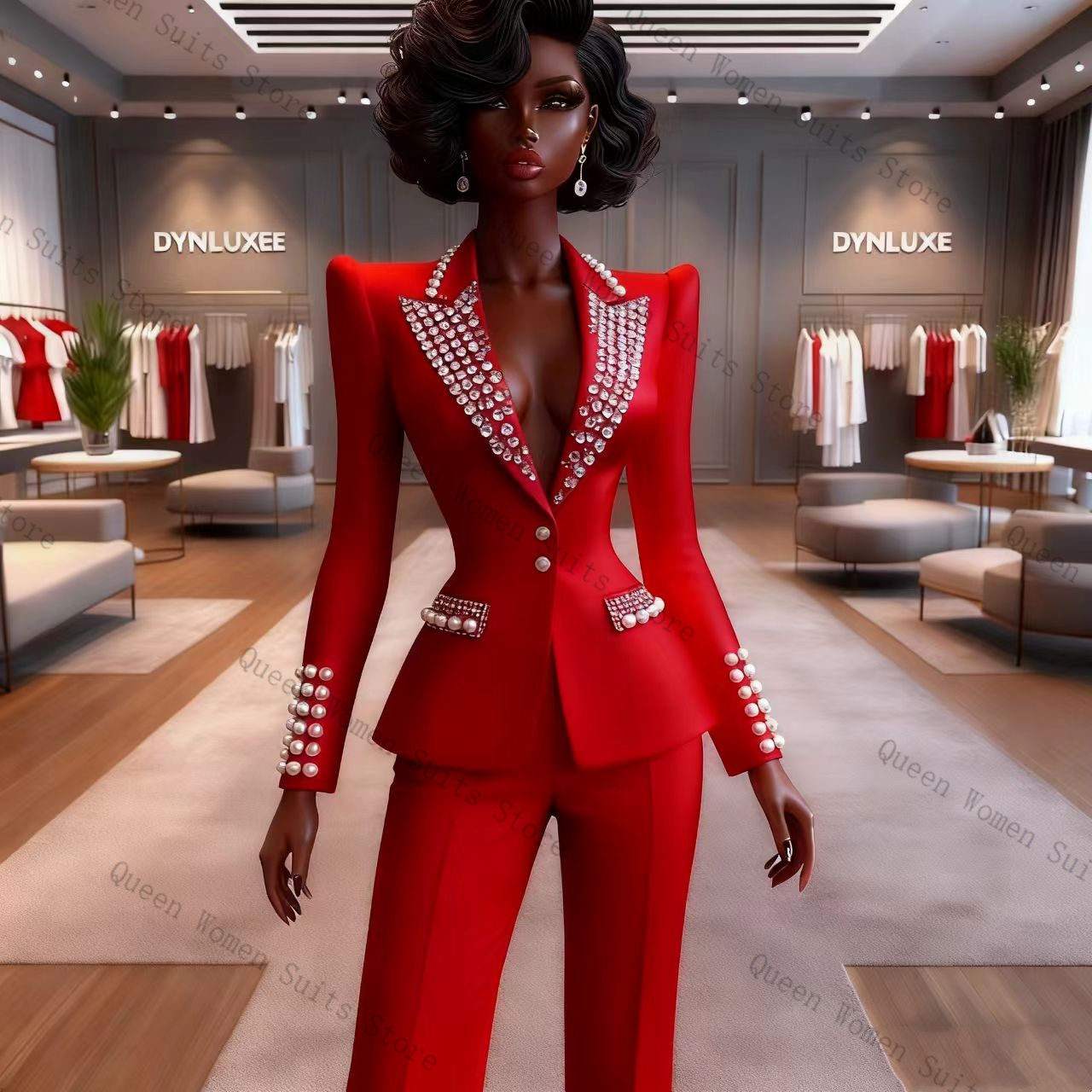 Pearls Red Women Suit Pants Se - Women'S Red Formal Wear recensie en prijs