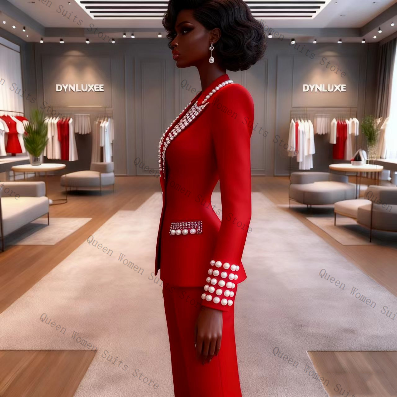 Pearls Red Women Suit Pants Se - Women'S Red Formal Wear recensie en prijs