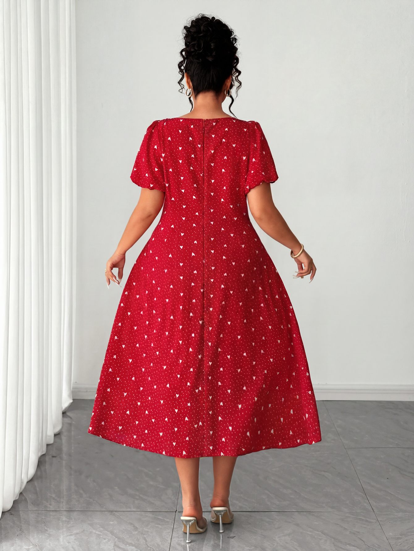 Plus Size Red Polka Dot Midi D - Women'S Red Formal Wear recensie en prijs