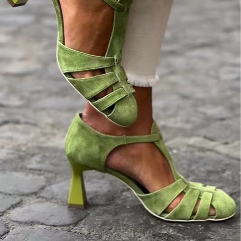 Women's Green Suede Kitten Hee - Women Formal Wear For Summer recensie en prijs