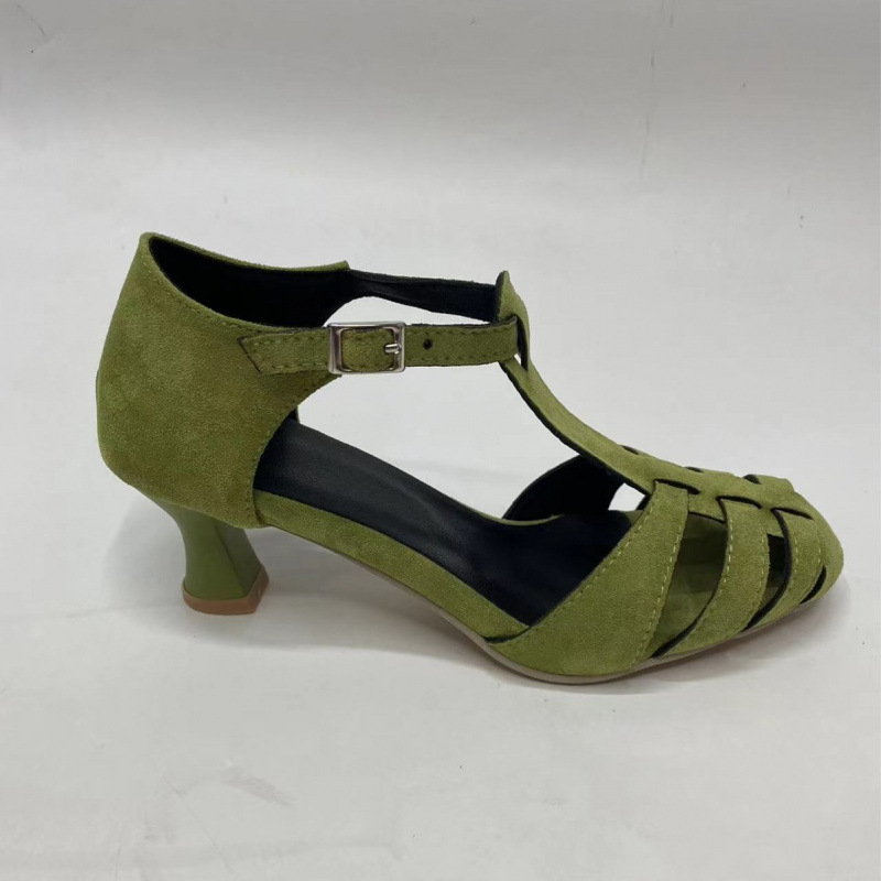 Women's Green Suede Kitten Hee - Women Formal Wear For Summer recensie en prijs