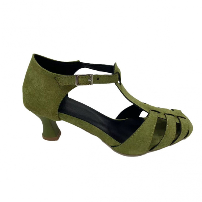 Women's Green Suede Kitten Hee - Women Formal Wear For Summer recensie en prijs
