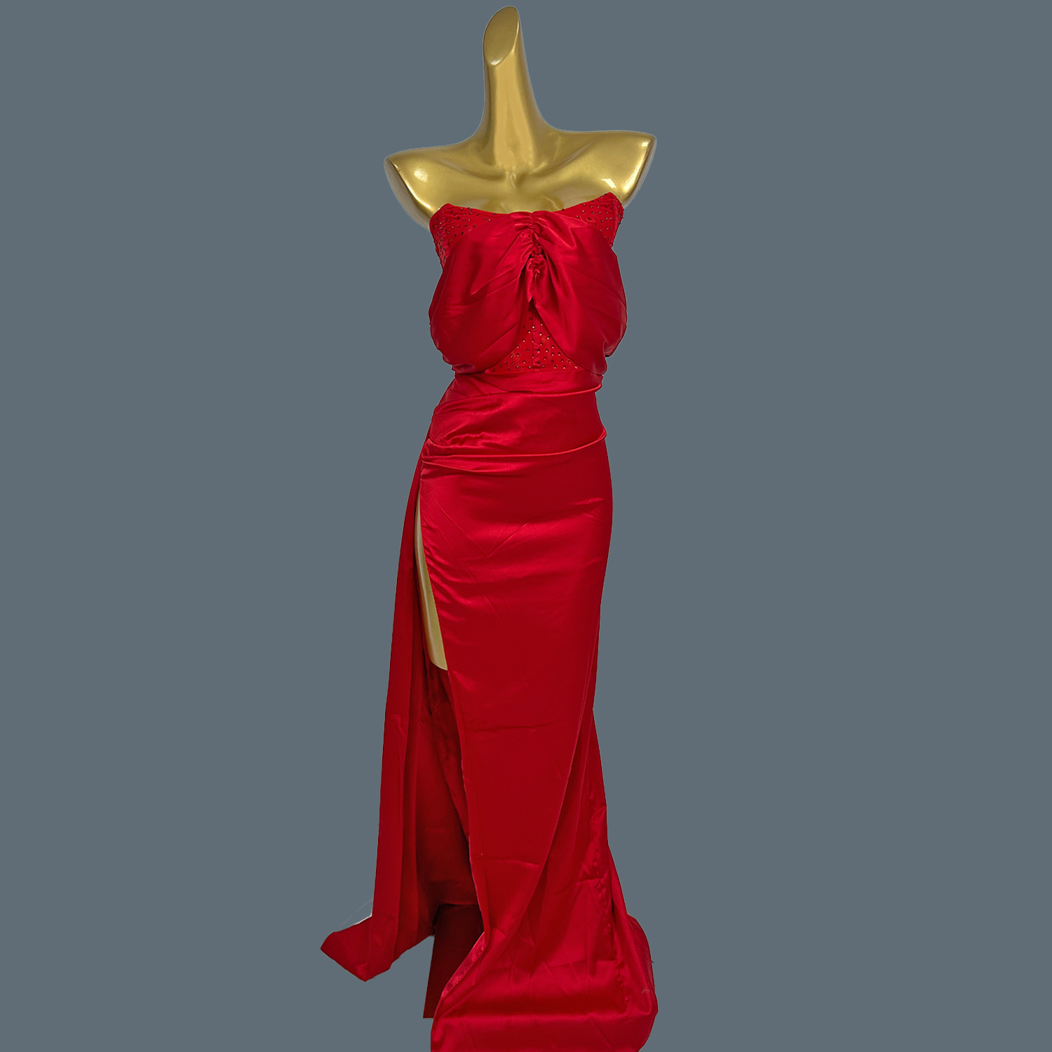 Red Silks Satins Floor-length  - Women Formal Wear Photoshoot recensie en prijs
