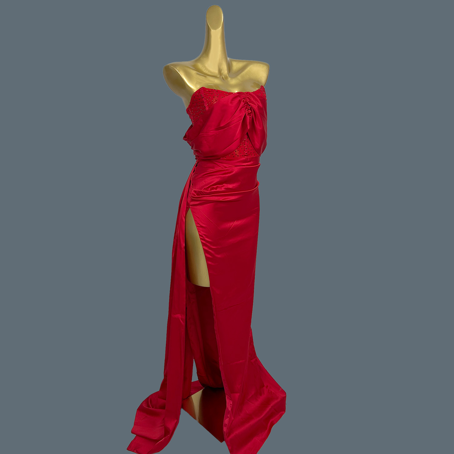Red Silks Satins Floor-length  - Women Formal Wear Photoshoot recensie en prijs