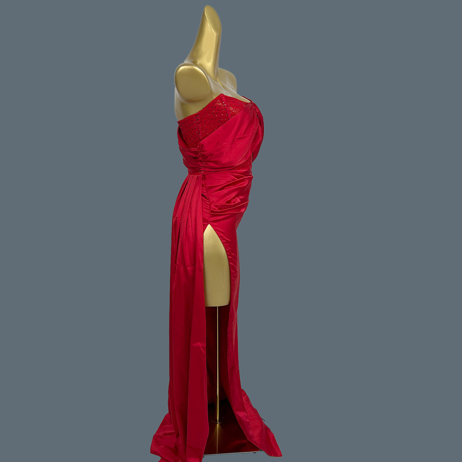 Red Silks Satins Floor-length  - Women Formal Wear Photoshoot recensie en prijs