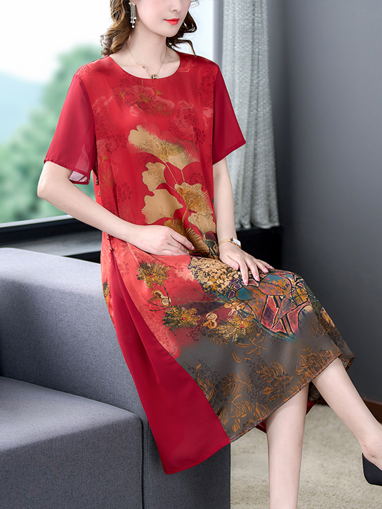 2024 Red Silk Floral Luxury We - Women'S Red Formal Wear recensie en prijs