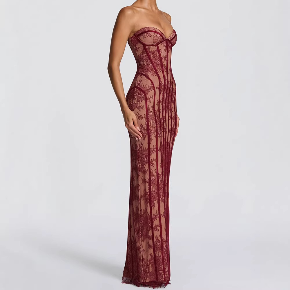Strapless Bodycon Maxi Dress f - Women Formal Wear For Summer recensie en prijs