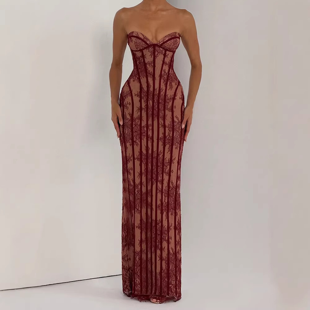 Strapless Bodycon Maxi Dress f - Women Formal Wear For Summer recensie en prijs