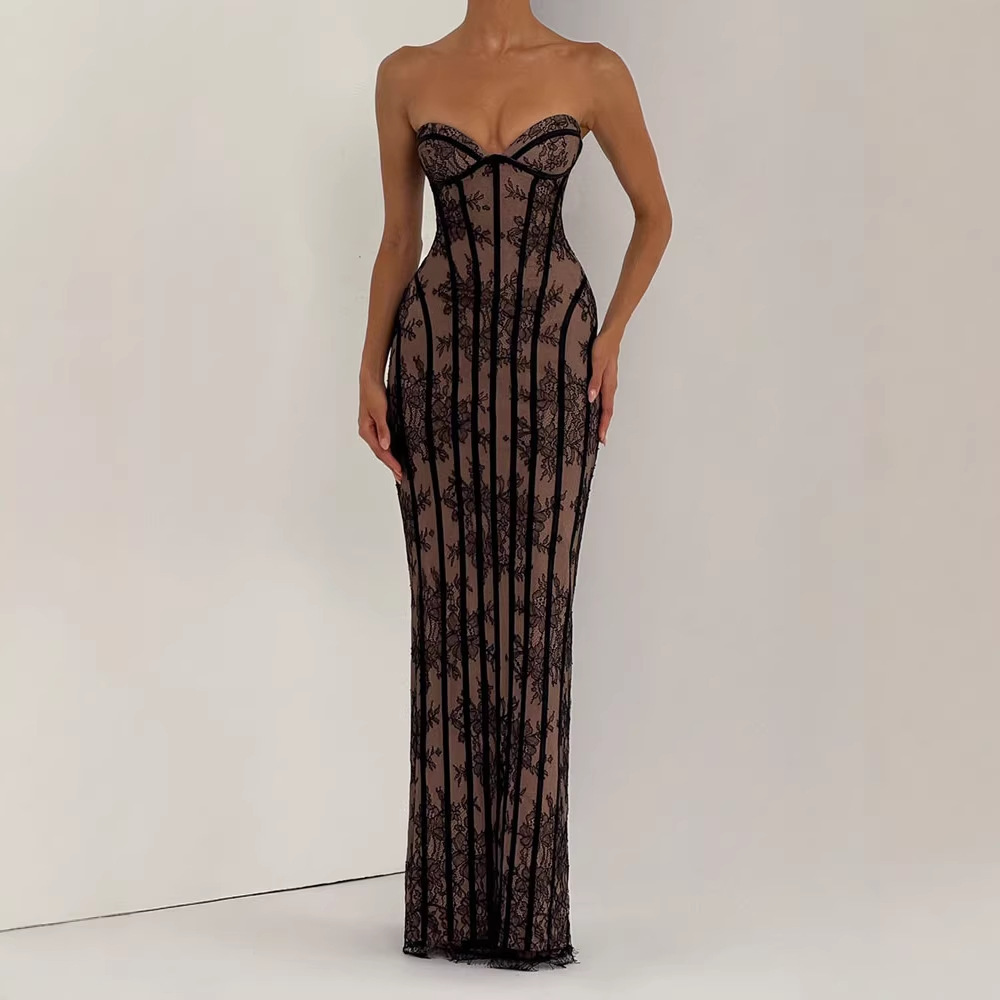 Strapless Bodycon Maxi Dress f - Women Formal Wear For Summer recensie en prijs